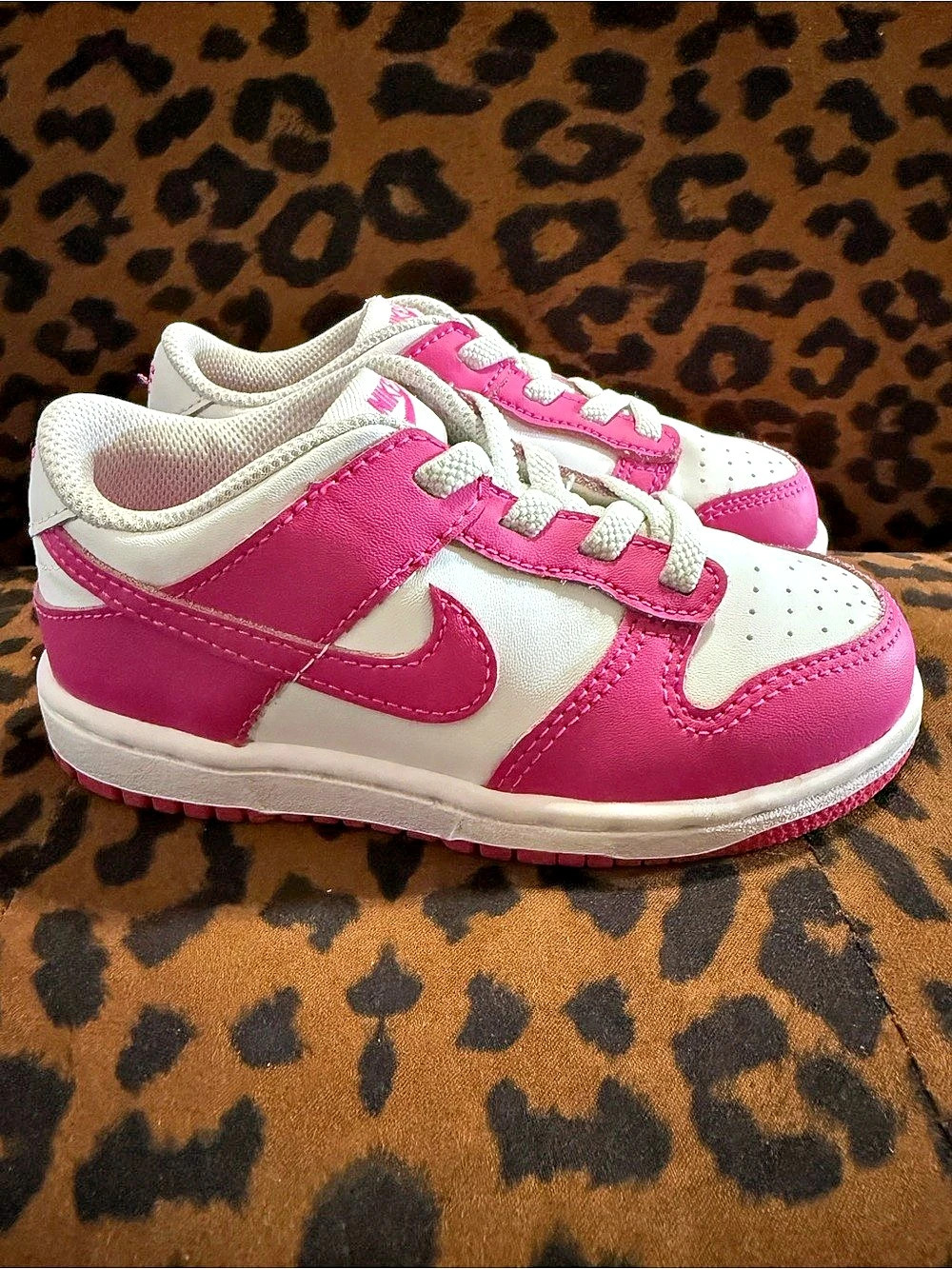 Nike Dunk Low (TD) Pink & White Toddlers US 9C
